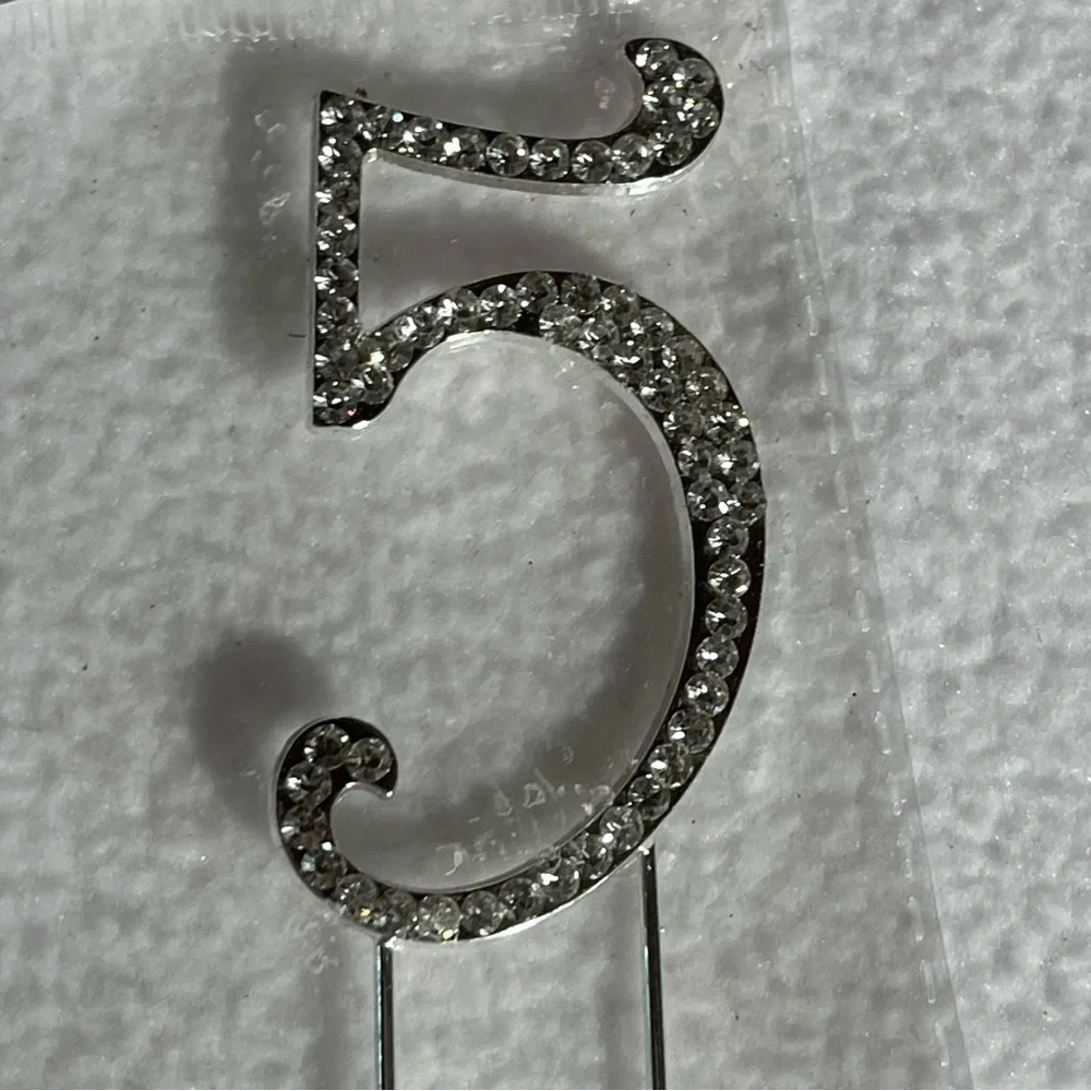 ⭐️ 4/$10 Rhinestone 5 Cake Topper